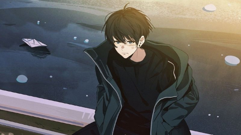 Anime nam chill uống trà