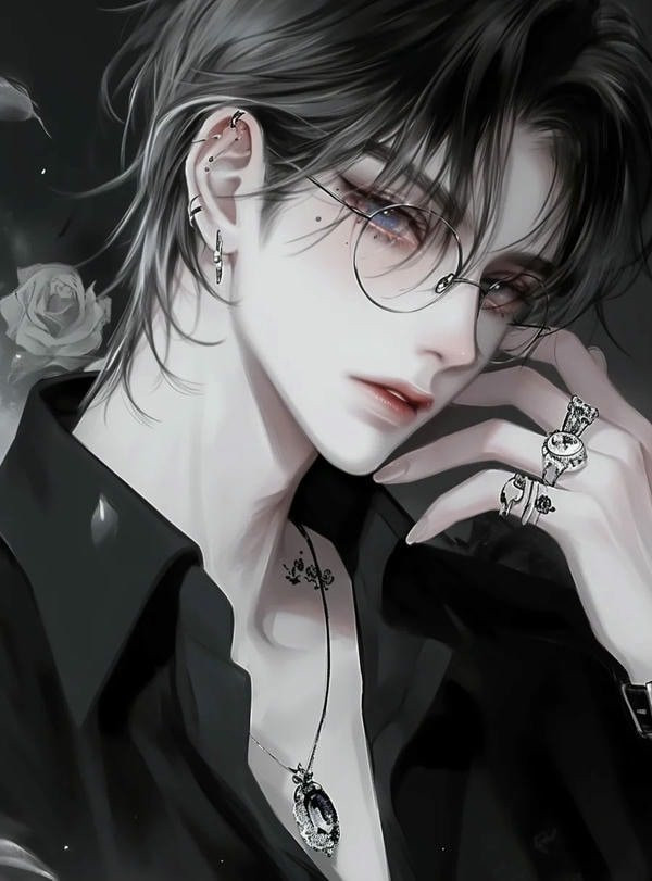 Anime nam ngầu đứng trên cao nhìn xuống với khí chất mạnh mẽ