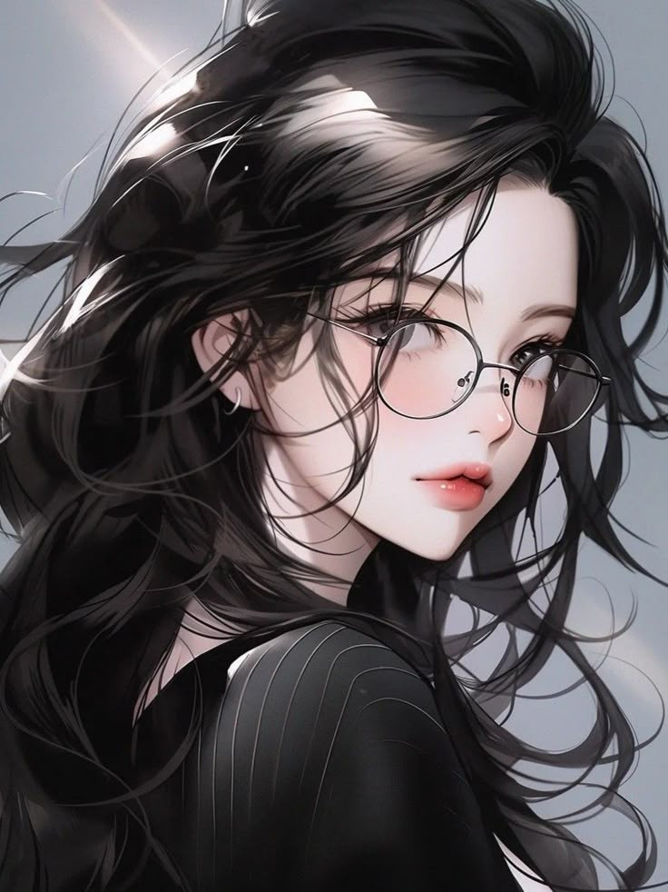 Anime nữ đeo kính cực cá tính