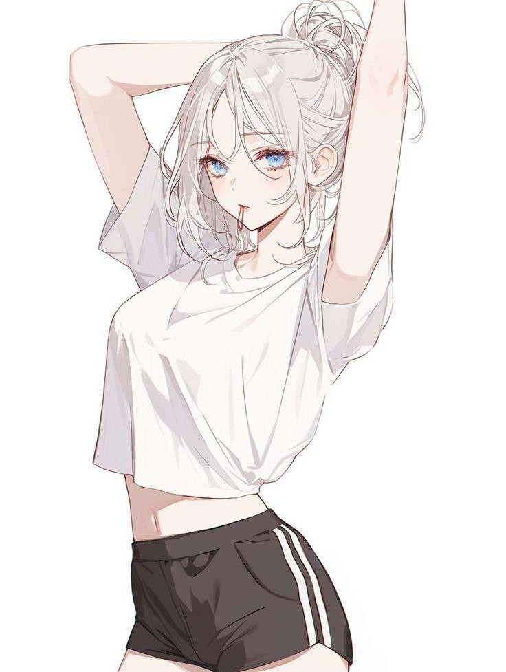 Anime nữ thể hiện sự ngọt ngào với nụ cười đáng yêu