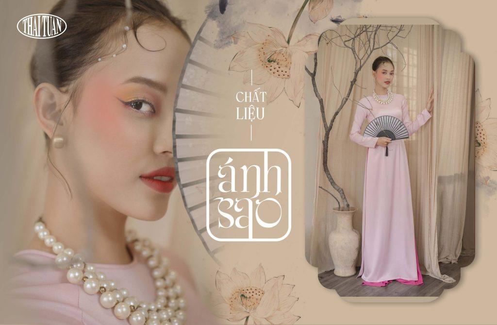 Ao dai trang hien dai ket hop quan mau hong pastel nu tinh ngot ngao