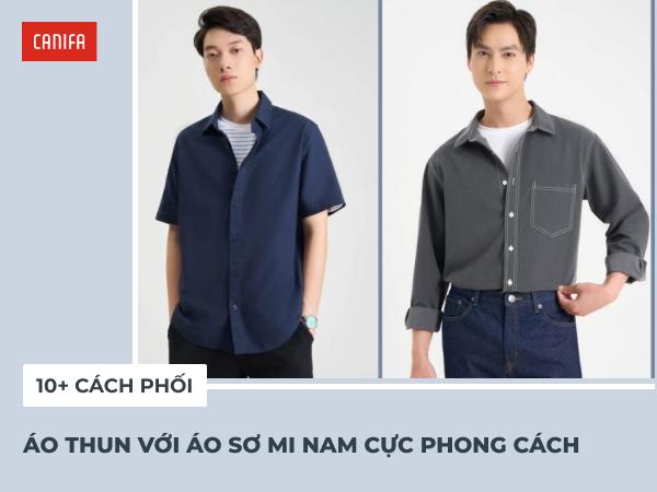Kết hợp áo sơ mi xám với quần màu be hoặc trắng mang đến phong cách trẻ trung, năng động