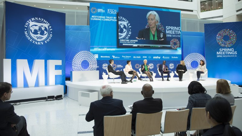 Bà Kristalina Georgieva, Tổng Giám đốc Quỹ Tiền tệ Quốc tế (IMF), phát biểu về vai trò của tổ chức trong ổn định tài chính toàn cầu