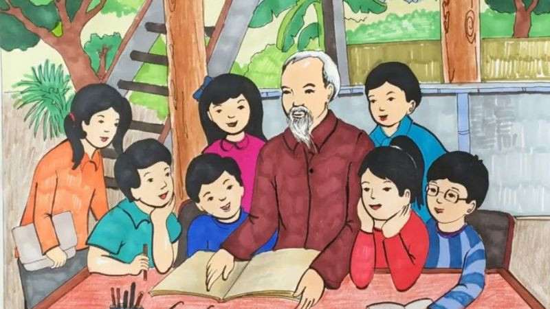 Bác Hồ chỉ bảo các em rèn luyện