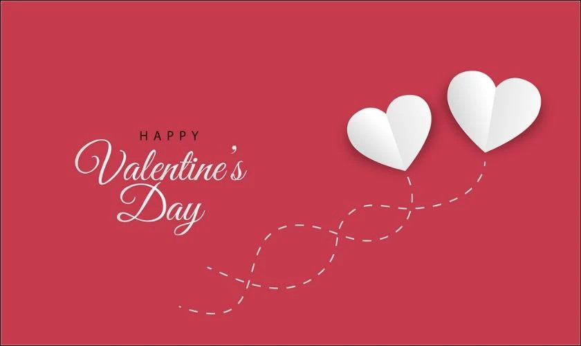Background Desktop chủ đề Valentine với các biểu tượng trái tim