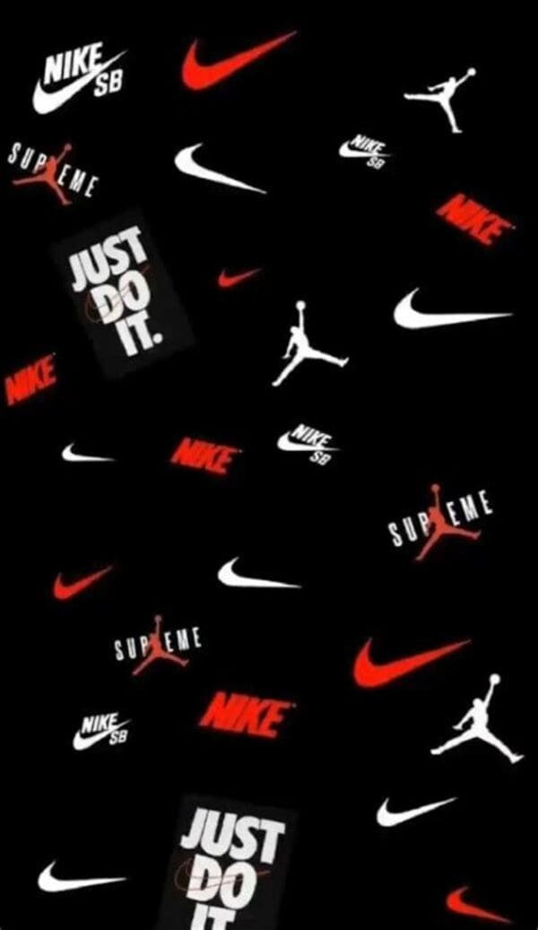 Background Nike trắng với logo lớn