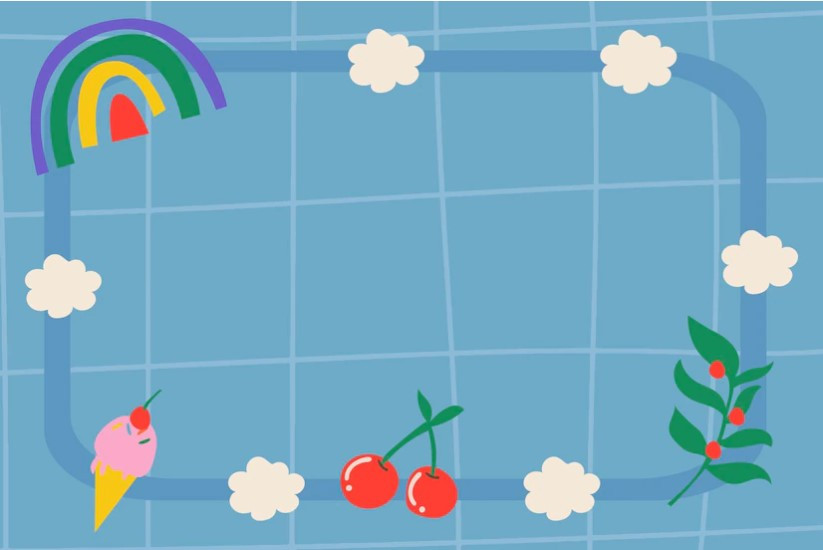 Background PowerPoint cute với hình ảnh bầu trời và đám mây