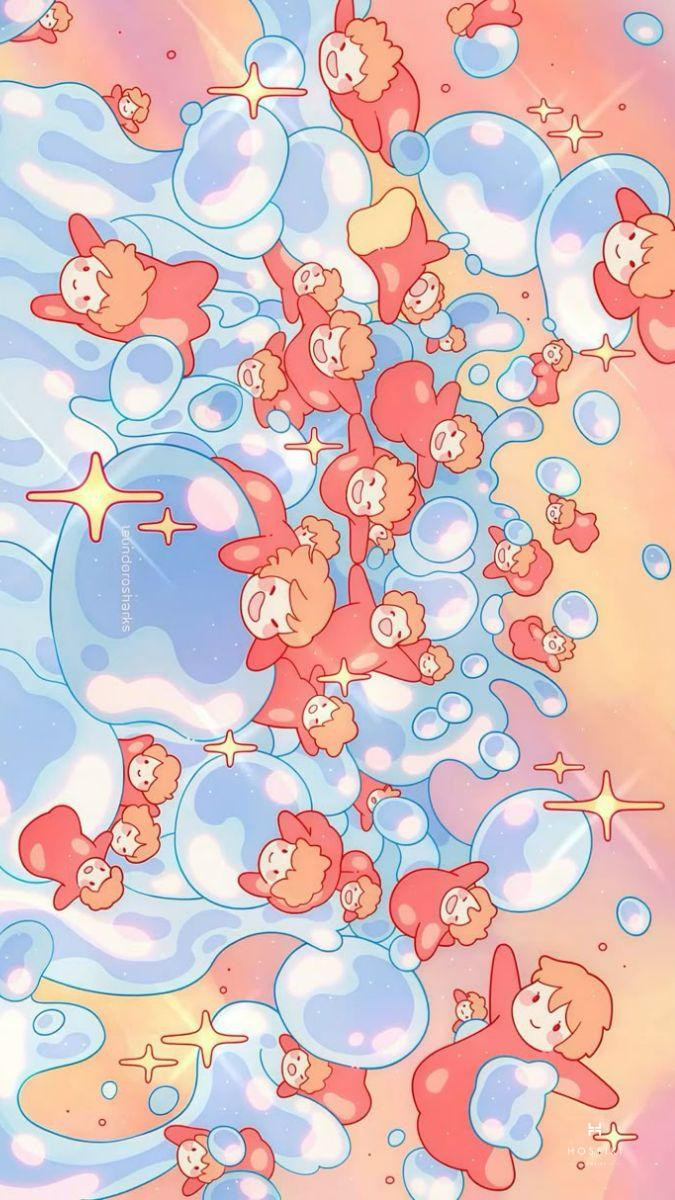 Background Zalo màu cam đào với họa tiết mặt trời và mây