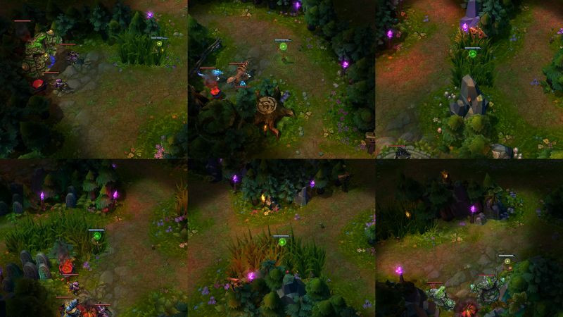 Bản đồ hoặc cảnh game cho thấy lợi thế ở một đường cụ thể hoặc mục tiêu lớn như Rồng/Baron