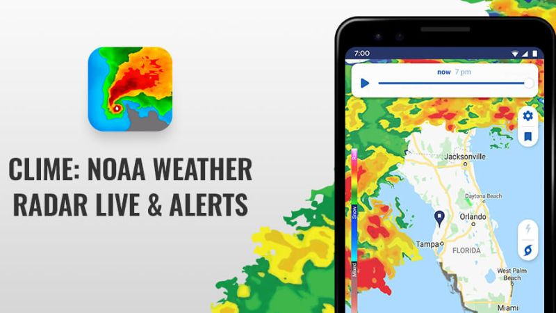 Bản đồ thời tiết từ NOAA hiển thị vùng ảnh hưởng của bão