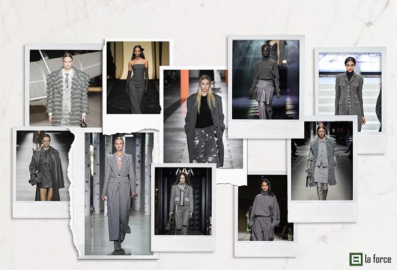 Bảng phối màu ghi kết hợp với nhiều màu sắc khác nhau