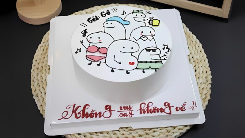 Bánh kem sinh nhật thiết kế theo chủ đề hài hước