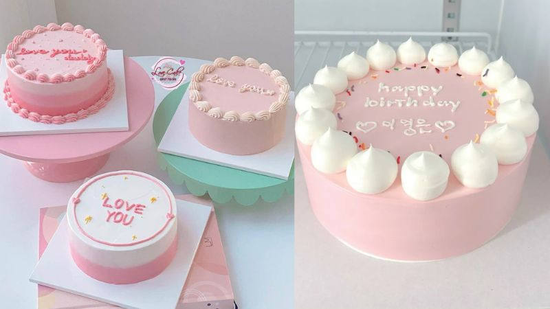 Bánh sinh nhật đẹp tông màu pastel dịu dàng