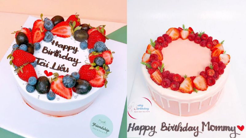 Bánh sinh nhật đẹp trang trí trái cây tươi đa dạng
