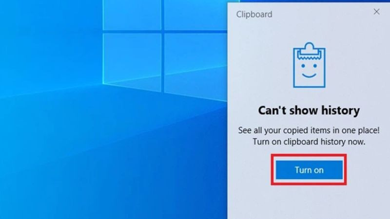 Bật tính năng Lịch sử Clipboard nếu cửa sổ Windows + V yêu cầu
