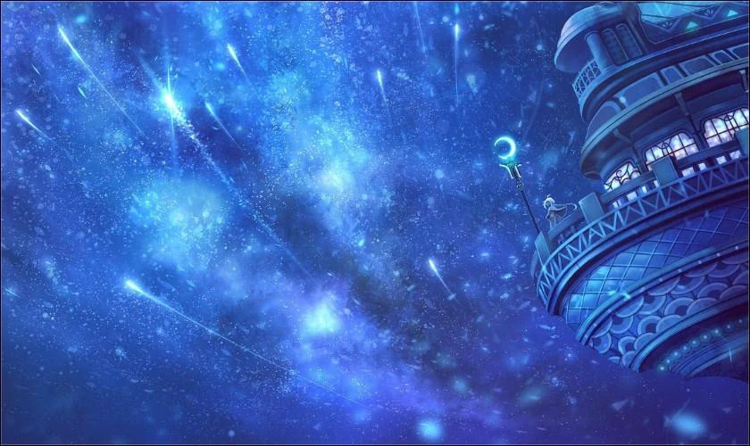 Bầu trời ngân hà tuyệt đẹp với tông xanh dương