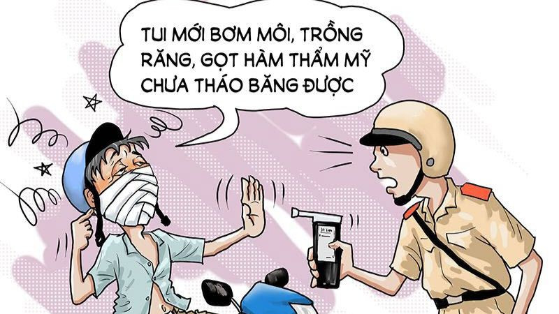 Biếm họa hài hước phê phán thói quen uống quá chén