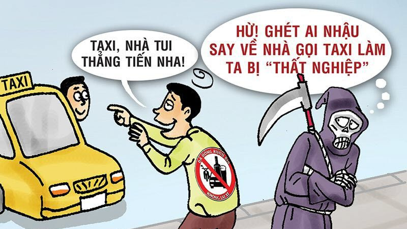 Biếm họa xã hội về thực trạng lạm dụng đồ uống có cồn