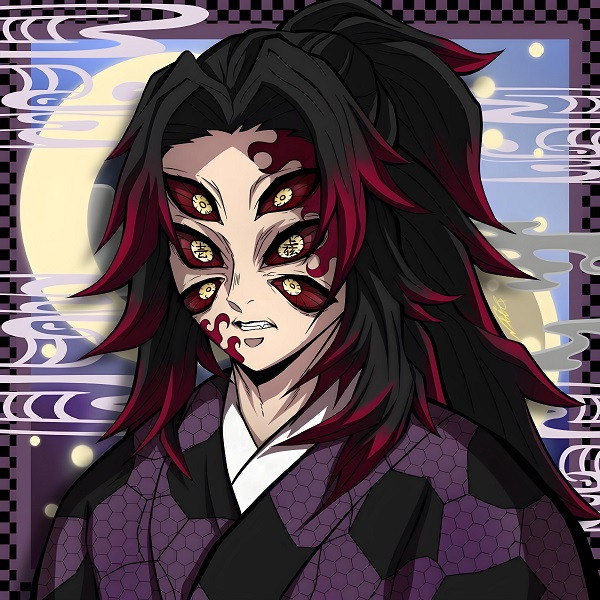 Biểu cảm nhăn trán và ánh mắt sắc bén của Kokushibo