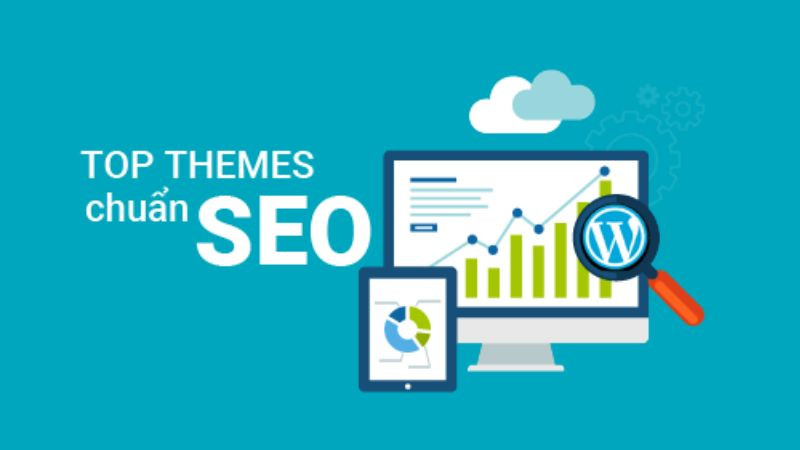 Biểu đồ hoặc hình ảnh minh họa các yếu tố tối ưu hóa SEO trên WordPress, nhấn mạnh khả năng thân thiện với công cụ tìm kiếm