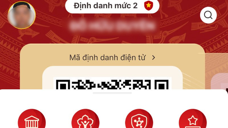 Biểu đồ hoặc hình ảnh minh họa sự khác biệt giữa hai mức độ tài khoản định danh điện tử (Mức 1 và Mức 2)