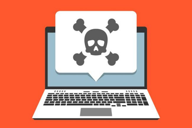 Biểu tượng cảnh báo virus máy tính, nguy cơ lây nhiễm mã độc khi truy cập Dark Web