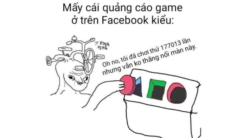 Biểu tượng của dark meme với nét vẽ đơn giản nhưng mang tính châm biếm sâu cay
