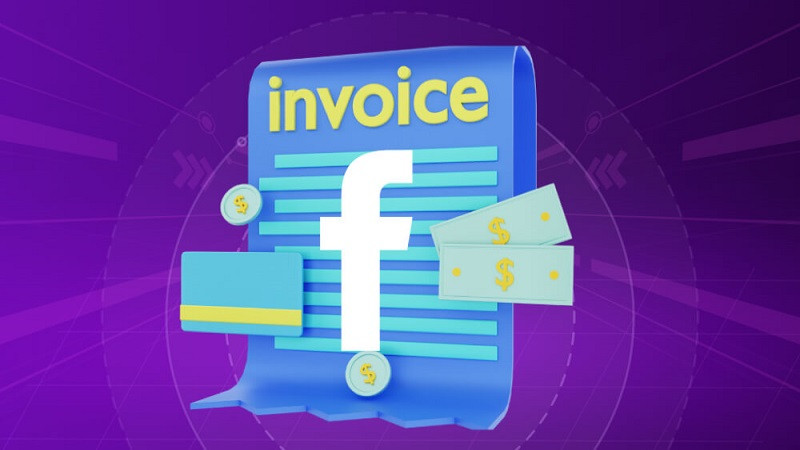 Biểu tượng Facebook Business Manager và đồ thị tăng trưởng minh họa cho tài khoản Invoice Facebook