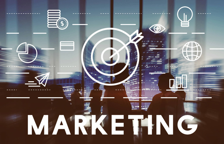 Biểu tượng kết nối giữa doanh nghiệp và thị trường nhờ Quản trị Marketing