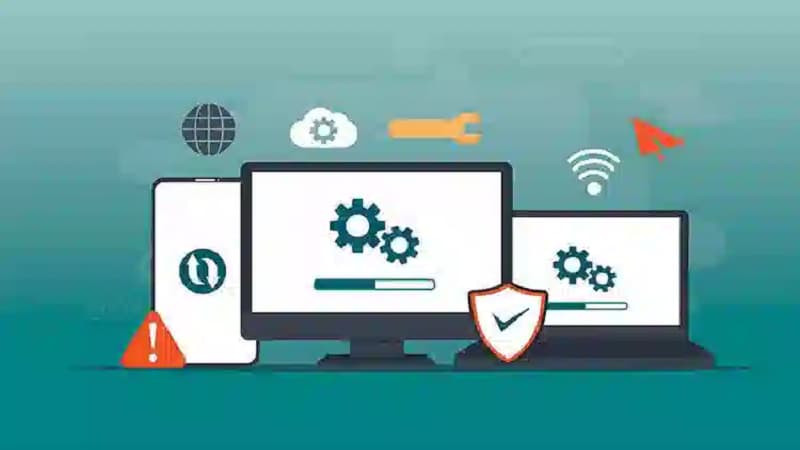 Biểu tượng minh họa quá trình cập nhật phần mềm giúp nâng cao bảo mật cho thiết bị sử dụng IP Public