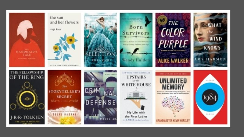 Biểu tượng thư viện sách kỹ thuật số, minh họa dịch vụ Prime Reading cung cấp hàng ngàn sách và tạp chí miễn phí cho thành viên Amazon Prime