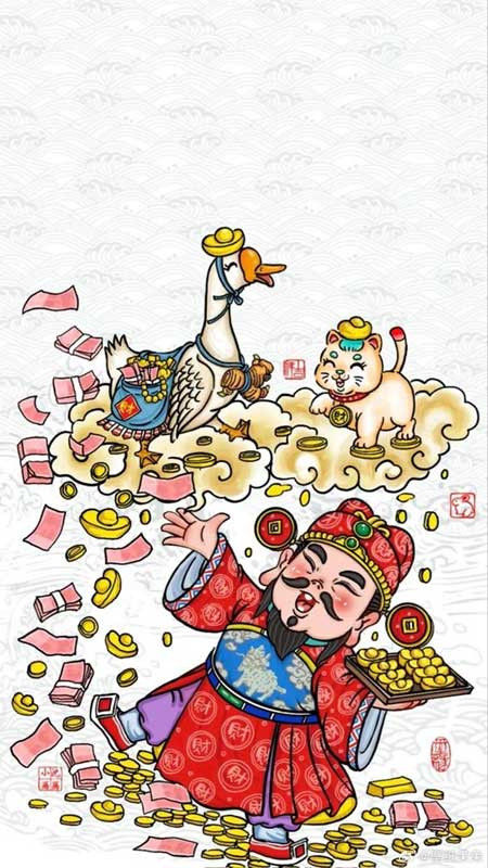 Biểu tượng tiền tài trong ảnh Tết 2025