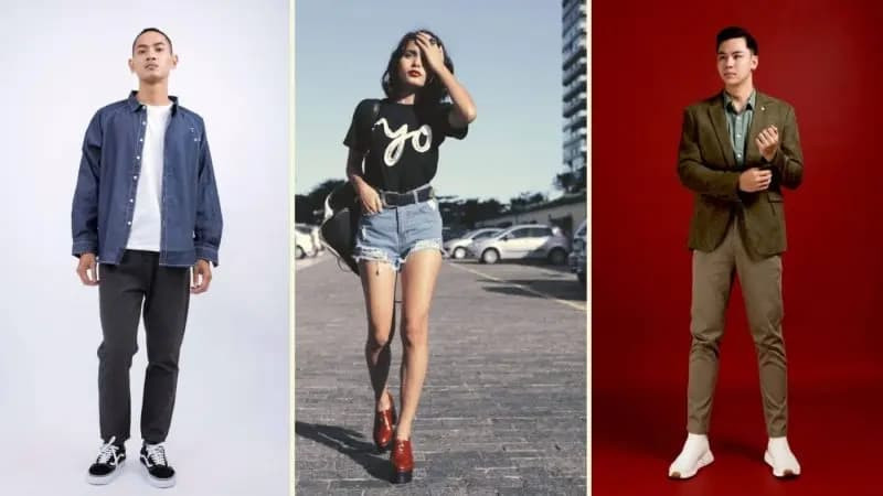 Bộ outfit thời trang đầy đủ gồm quần áo, giày dép và phụ kiện