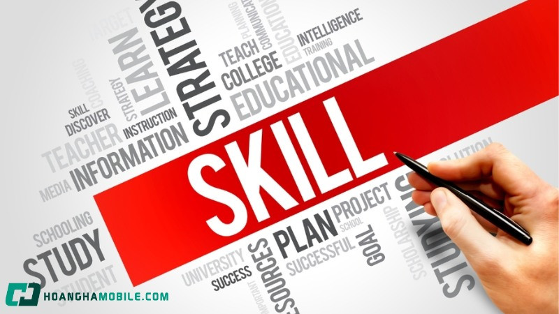 Bộ sưu tập biểu tượng tượng trưng cho các kỹ năng cần thiết như marketing, content, SEO, phân tích dữ liệu để làm affiliate hiệu quả