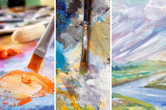 Bộ sưu tập màu gouache, acrylic và sơn dầu