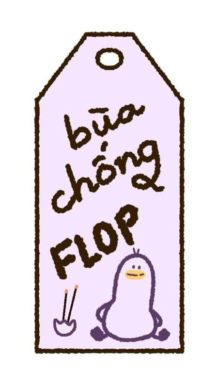 Bùa học tập màu xanh lá cây với họa tiết sóng và hoa, biểu trưng cho sự thông suốt