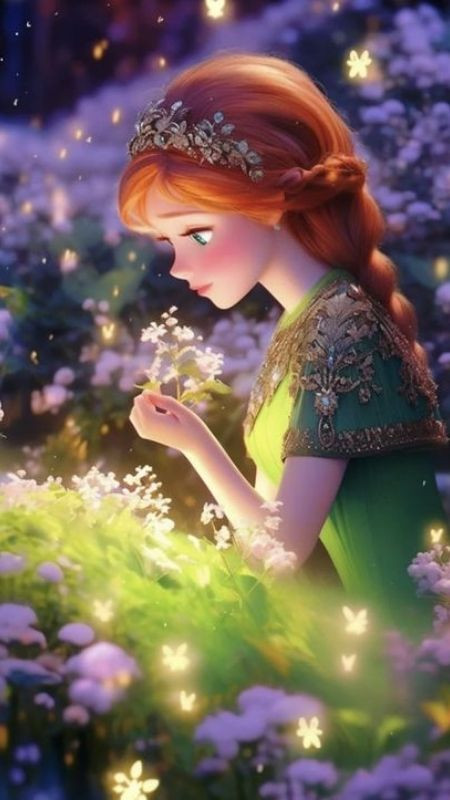 Bức ảnh công chúa Anna rạng rỡ giữa cánh đồng hoa mùa hè