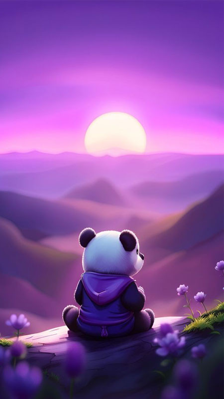 Bức ảnh gấu Panda ngồi giữa thiên nhiên xanh mát