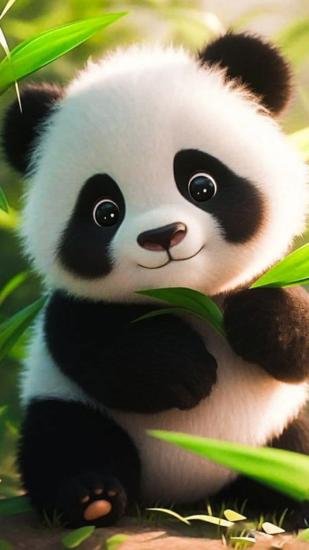 Bức ảnh gấu trúc 3D nhìn từ góc thấp