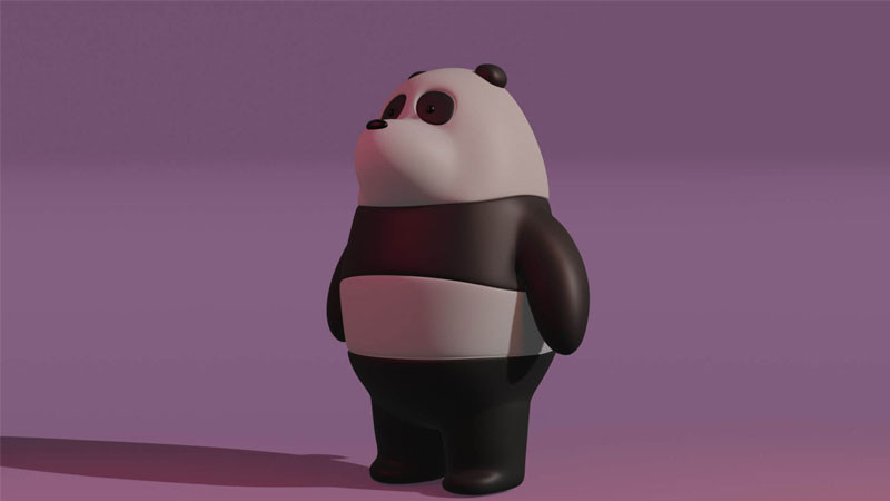 Bức ảnh gấu trúc Panda We Bare Bears đang ăn đồ ăn vặt
