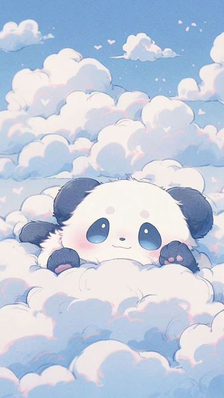 Bức ảnh minh họa gấu trúc đáng yêu đang ngồi thư giãn