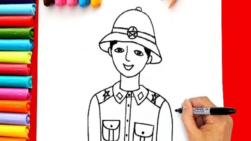 Bức phác thảo đơn giản về chú bộ đội