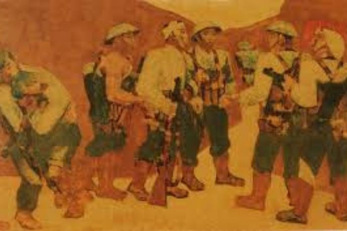 Bức tranh Kết nạp Đảng của họa sĩ Nguyễn Sáng