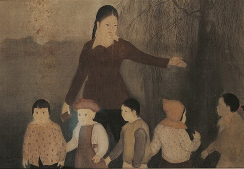 Nguyễn Phan Chánh - Bậc Thầy Tranh Lụa Việt Nam Bức tranh lụa 'Lớp Mẫu Giáo' tái hiện không khí học tập của trẻ nhỏ, vẽ bởi Nguyễn Phan Chánh