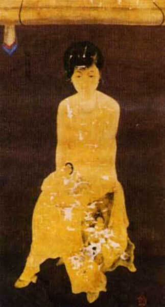 Bức tranh sơn mài Hiện Vẻ Hoa của Nguyễn Tường Lân