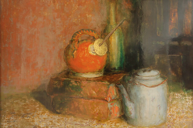 Bức tranh tĩnh vật vẽ bằng kỹ thuật sơn mài