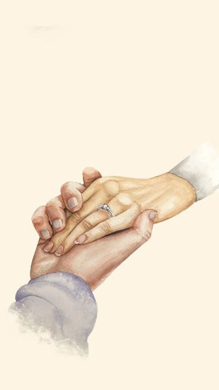 Bức vẽ anime đôi bàn tay đan vào nhau với màu sắc rực rỡ