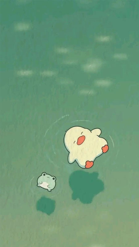 Bức vẽ cute chill nhân vật đang thưởng thức đồ uống nóng