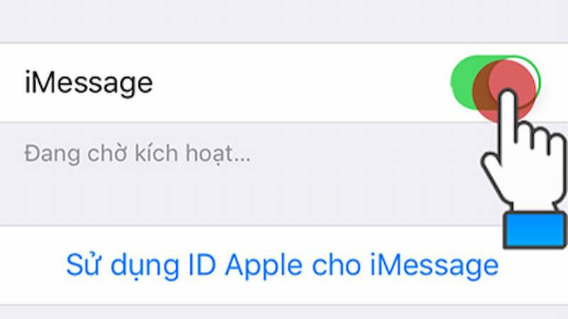 Bước 2: Bật công tắc iMessage trong cài đặt để kích hoạt tính năng