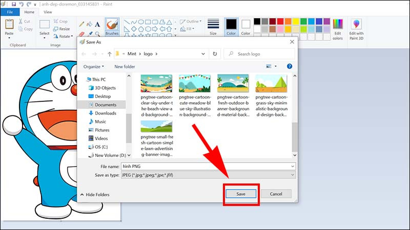 Bước 3: Đặt tên và lưu file ảnh đã chuyển đổi sang định dạng JPEG